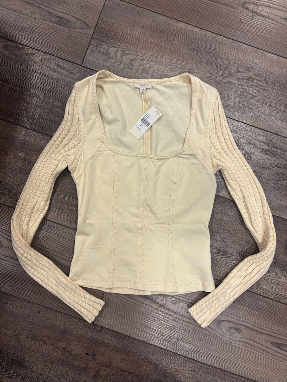 Pilcro Long Sleeve Square Neck Top XXS - Picture 4 of 7